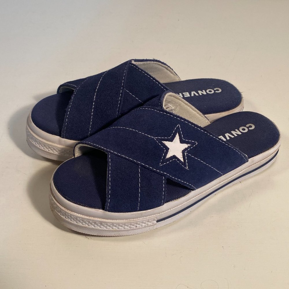 Converse One Star Slip on Blue Slide Sandals Women Size 5 - Picture 3 of 8